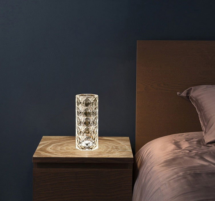 GlimmerGlow™ Nordic Crystal Lamp – USB Touch-Dimmable Diamond Night Light