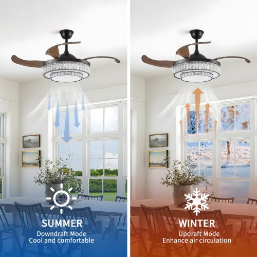 Retractable Ceiling Fan | LED Ceiling Fan | In My Aura