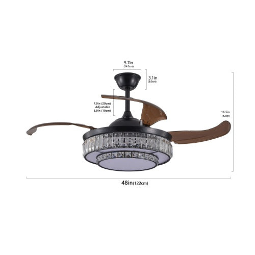 Retractable Ceiling Fan | LED Ceiling Fan | In My Aura