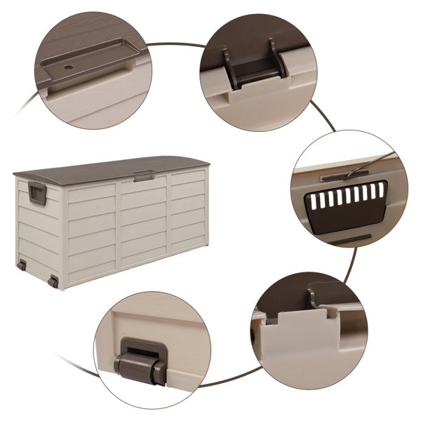 DuraDeck™ 75-Gallon Patio Storage Box (Brown, 130 lb Rated Lid)