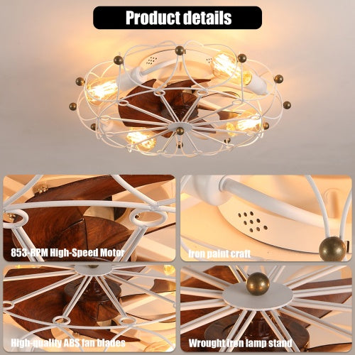 AirCage™ Industrial Cage Ceiling Fan & Light