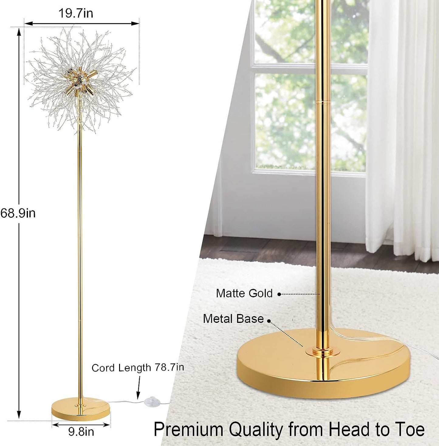 Crystal Floor Lamp | Modern Floor Lamp | In My Aura