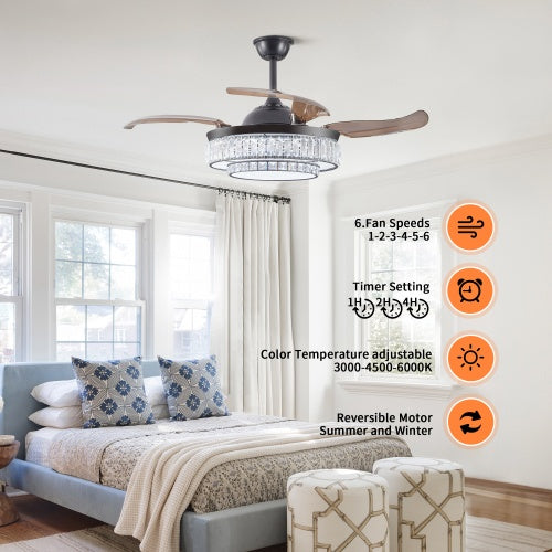 Retractable Ceiling Fan | LED Ceiling Fan | In My Aura
