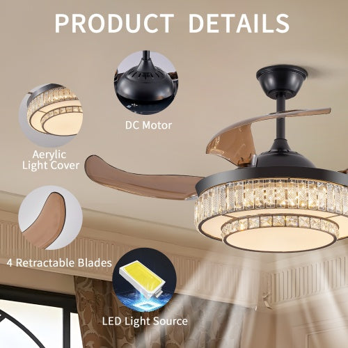 Retractable Ceiling Fan | LED Ceiling Fan | In My Aura
