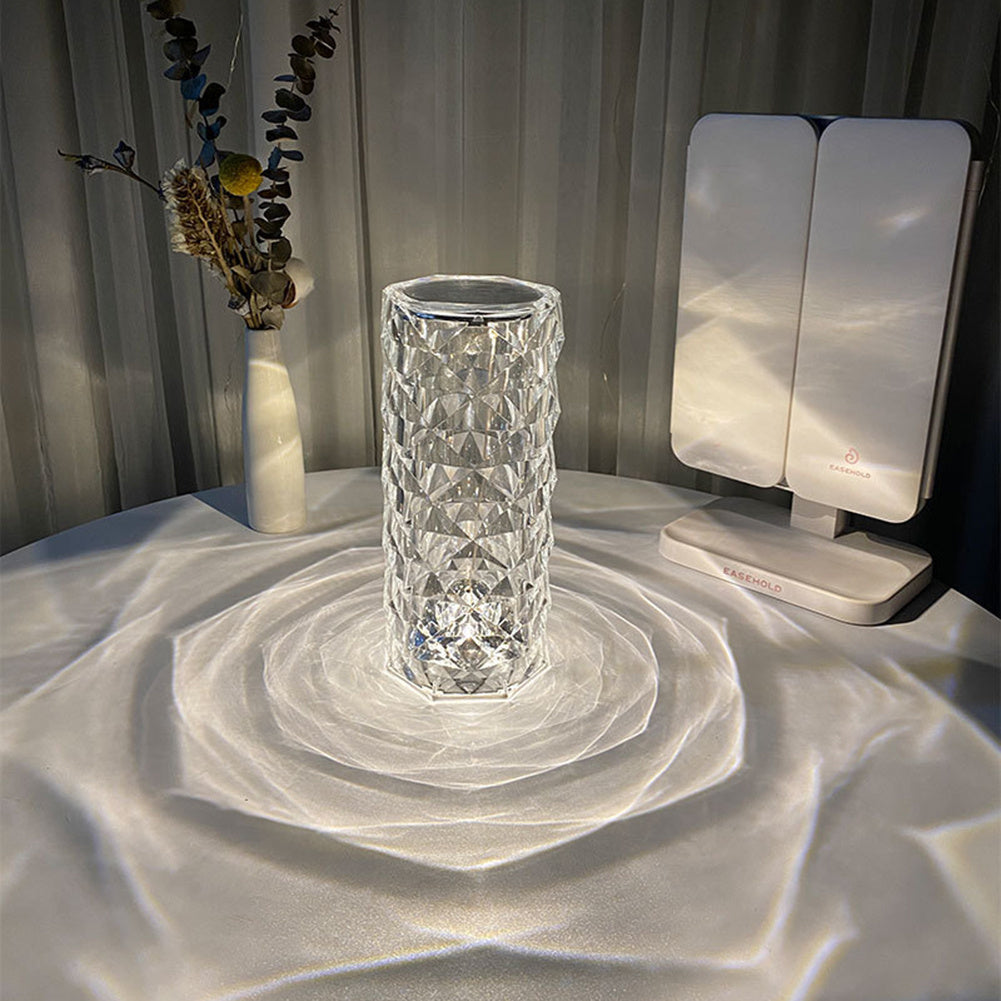 GlimmerGlow™ Nordic Crystal Lamp – USB Touch-Dimmable Diamond Night Light