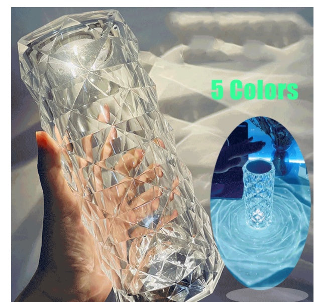 GlimmerGlow™ Nordic Crystal Lamp – USB Touch-Dimmable Diamond Night Light