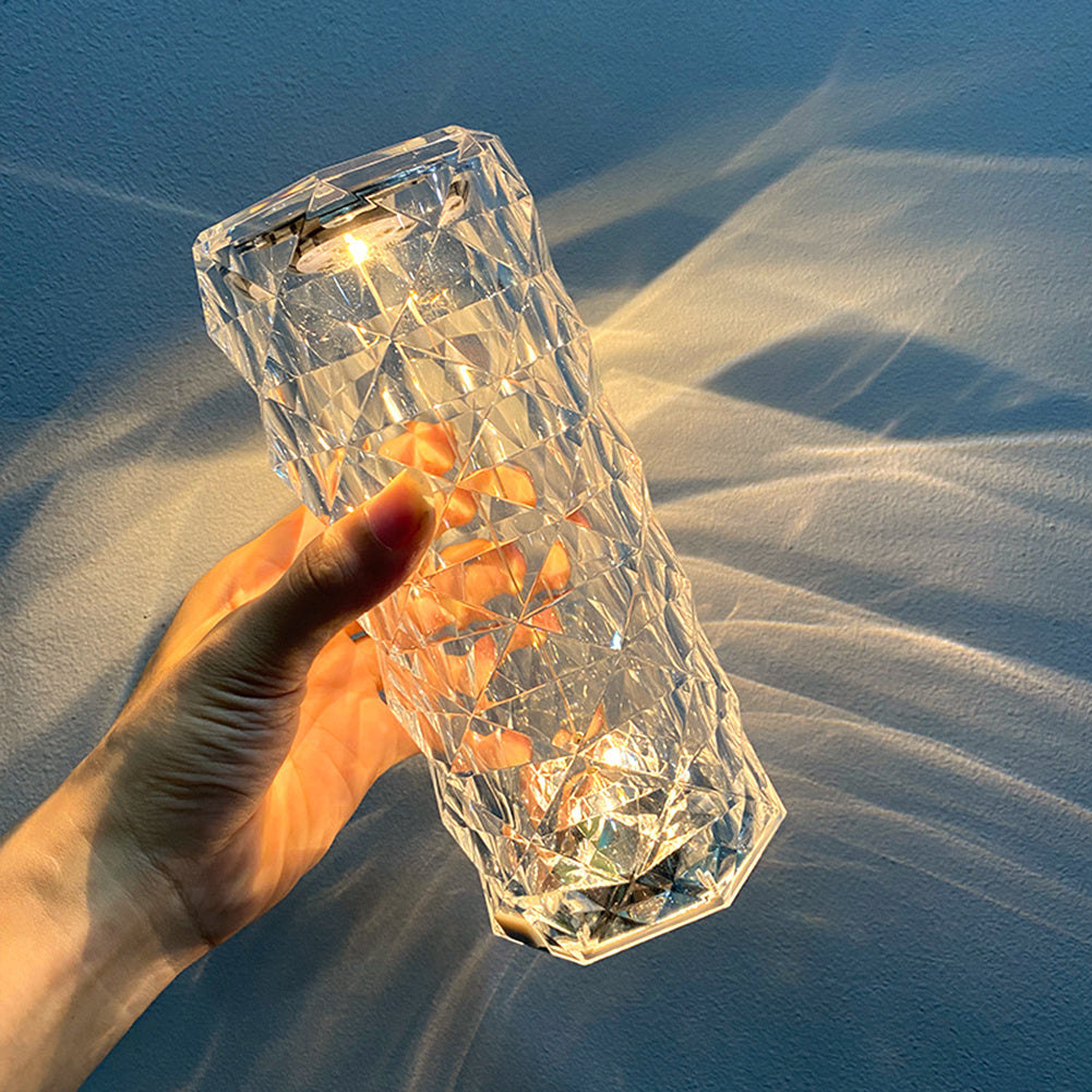 GlimmerGlow™ Nordic Crystal Lamp – USB Touch-Dimmable Diamond Night Light