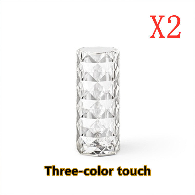 GlimmerGlow™ Nordic Crystal Lamp – USB Touch-Dimmable Diamond Night Light