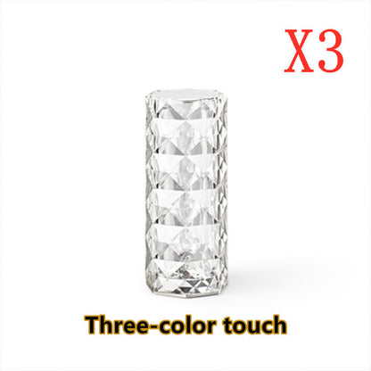 GlimmerGlow™ Nordic Crystal Lamp – USB Touch-Dimmable Diamond Night Light