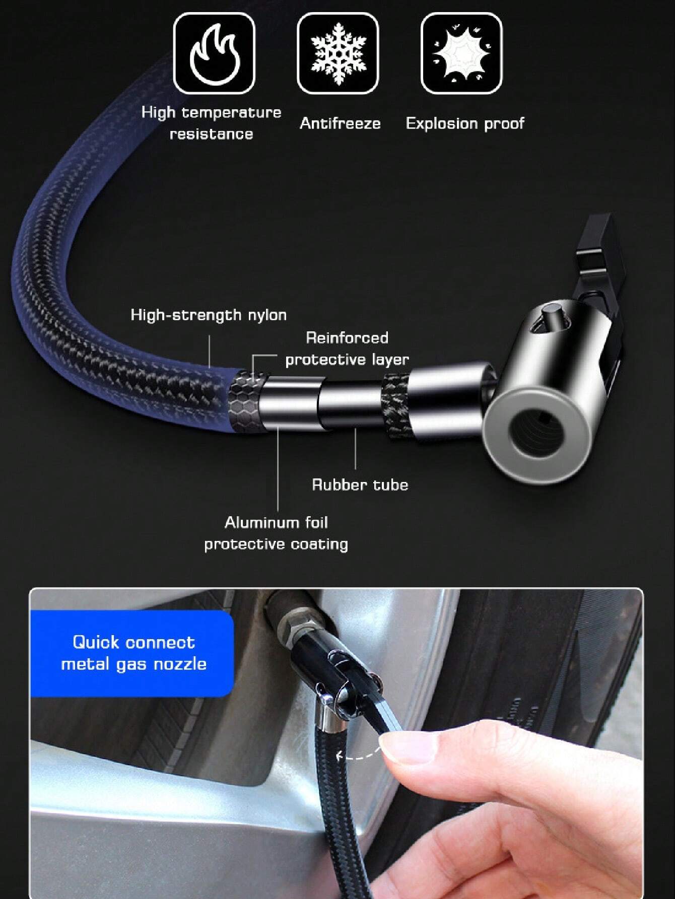 Andre ™  - Draadloze Auto Luchtcompressor 120W (Handheld Bandenpomp met LED-Licht)