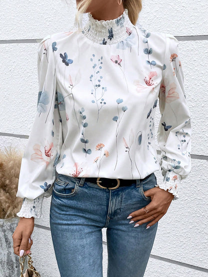 Annabel™ - Boho Chic in Volle Glorie - Paisley Print Mock Neck Blouse