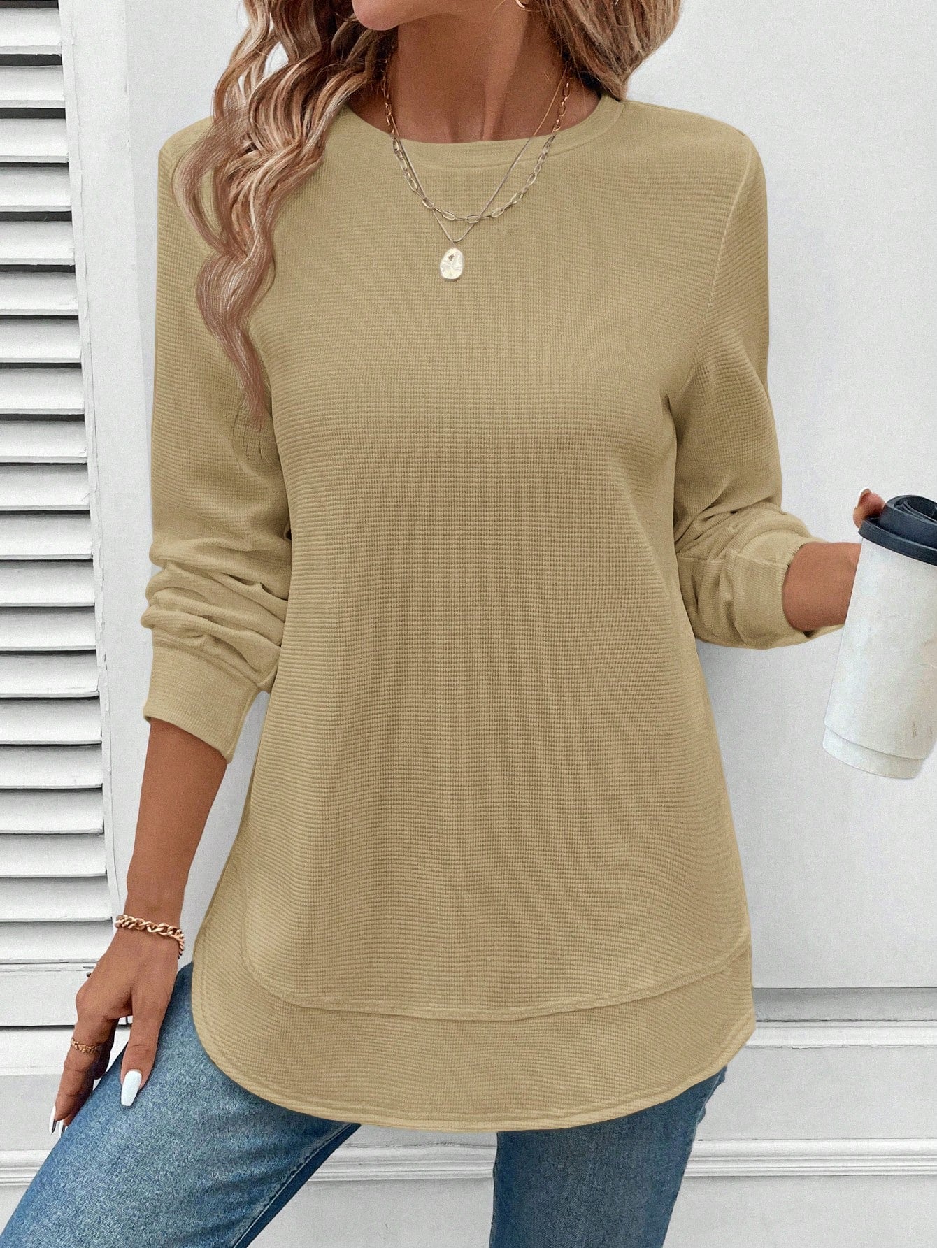 Kitty™ - Casual Waffle Textured Sweatshirt – Comfort ontmoet stijl