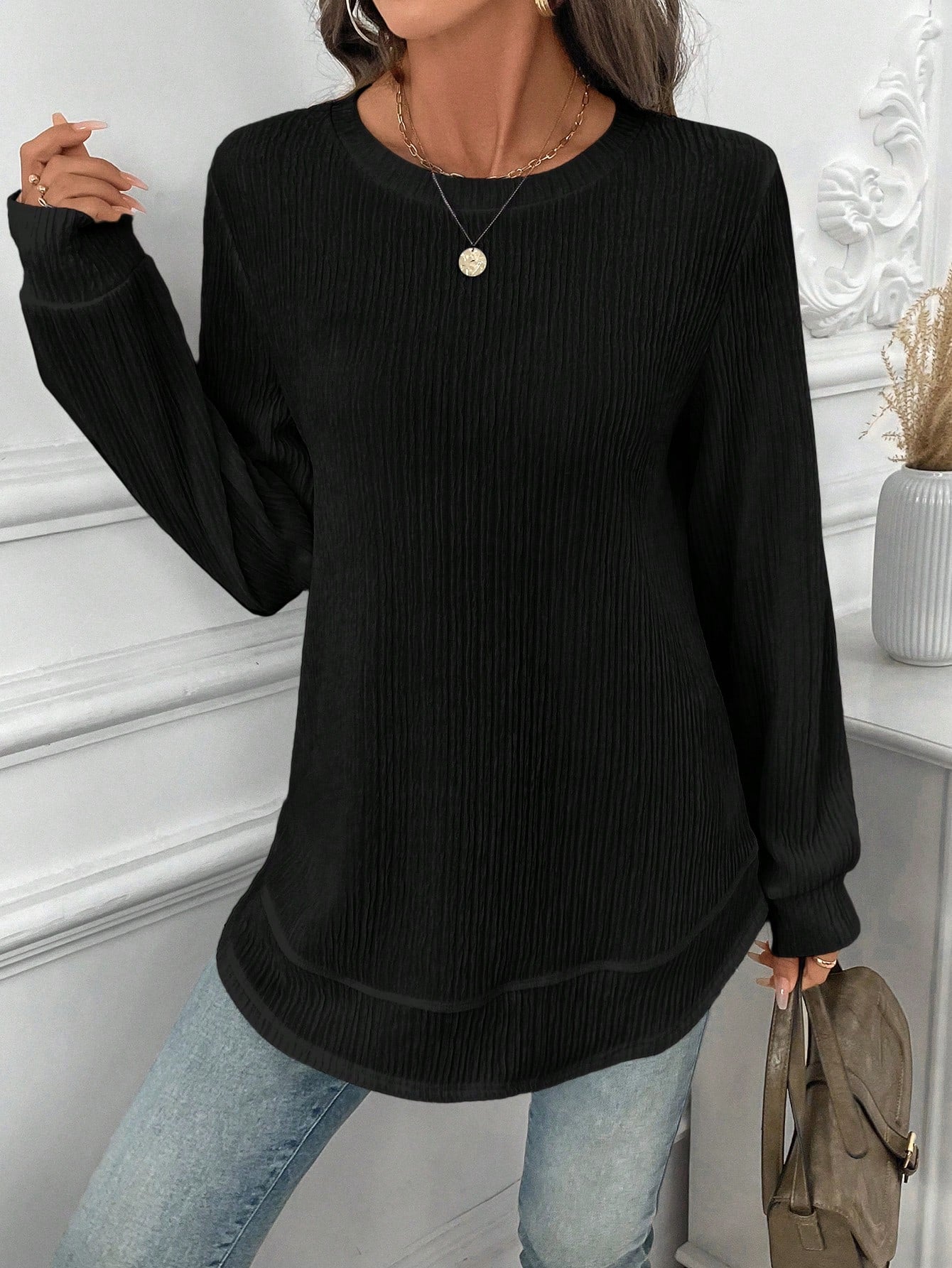 Kitty™ - Casual Waffle Textured Sweatshirt – Comfort ontmoet stijl