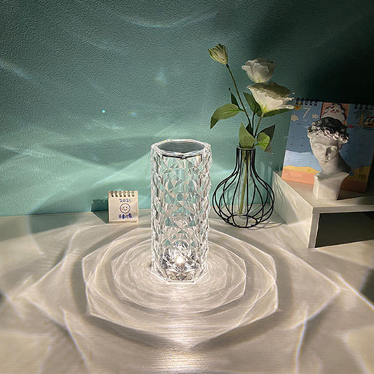GlimmerGlow™ Nordic Crystal Lamp – USB Touch-Dimmable Diamond Night Light