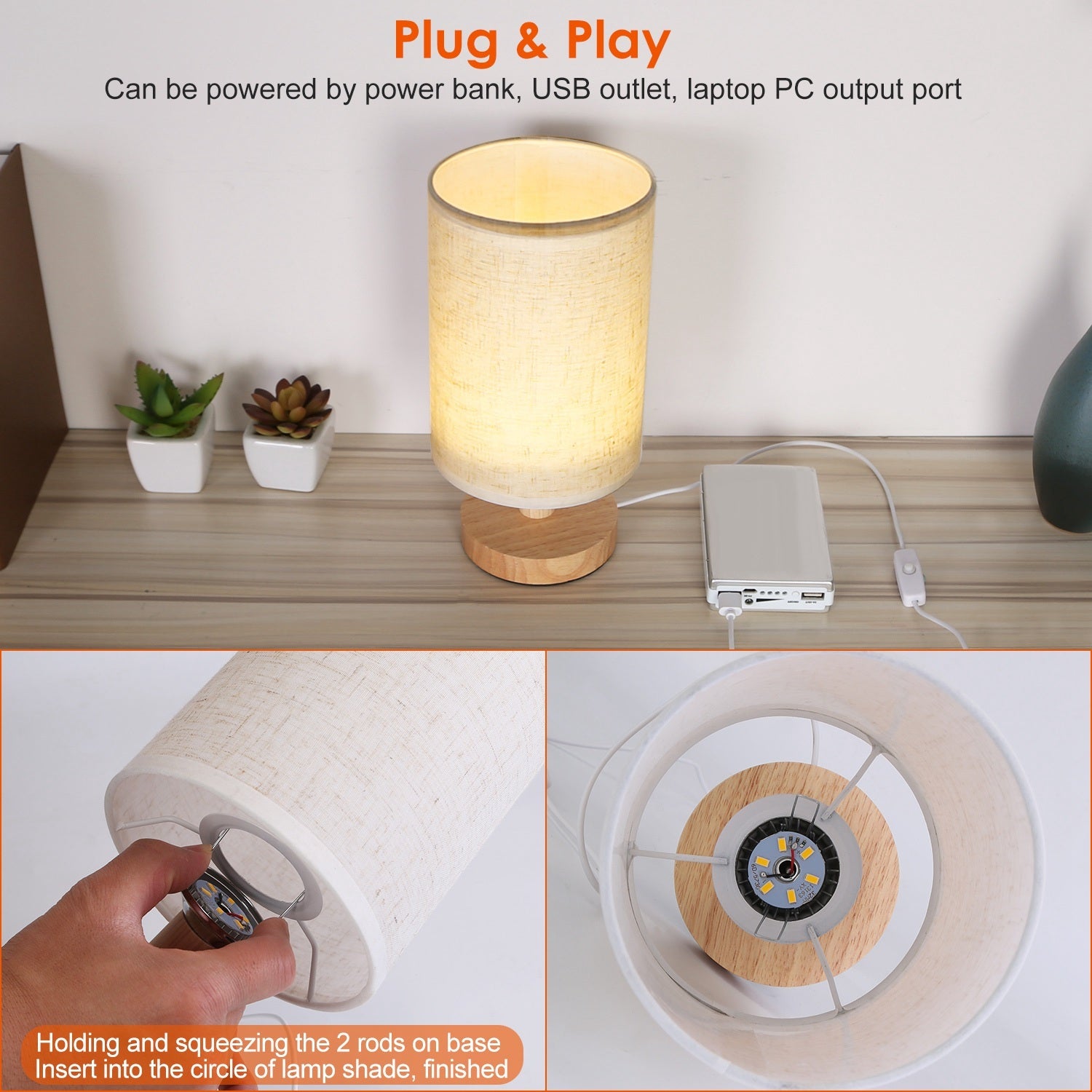 Bedside Table Lamp | USB Desk Lamp | In My Aura